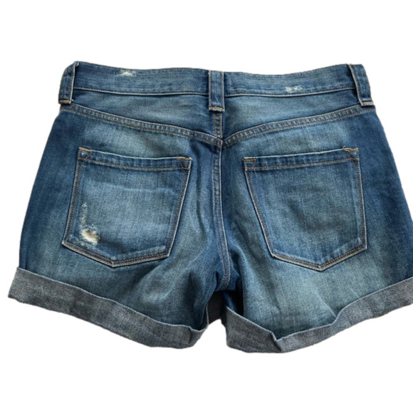 J. Crew blue distressed mid-rise jean denim shorts. Size 26 - Picture 2 of 6